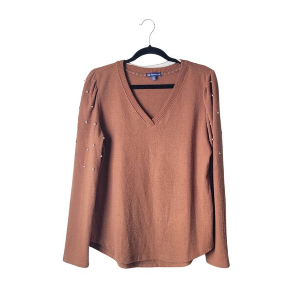 Democracy Rhinestone Sleeves Sweater Blouse - Picture 2 of 10